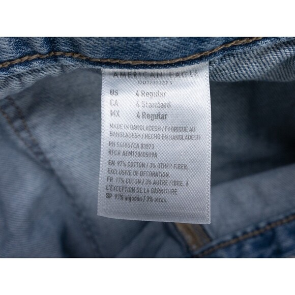 American Eagle Cargo Joggers Womens 4 Blue Stretch Distressed Denim Outdoor - Picture 2 of 16